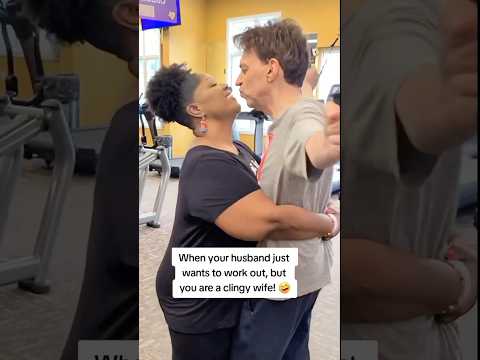 CLINGY WIFE Won't Let Poor Hubby Go to the Gym!! 🤣🏋️‍♂️ #vocalcoach #marriedlife #funny #gym