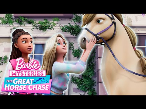 Barbie & Barbie meet Pepper, a champion horse jumper! | Barbie Mysteries: The Great Horse Chase