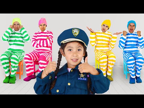 Maddie the Police Stop Silly Thieves in Time Out Jail