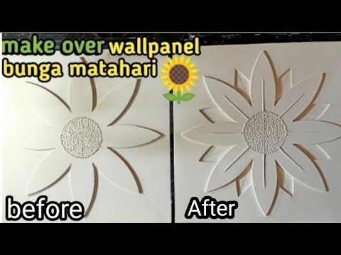 Cara bikin wallpanel motif Bunga Matahari dari bahan spon eva