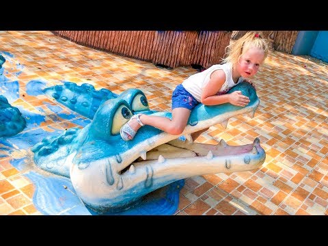 Nastya plays in the zoo and feeds animals Vlog for kids