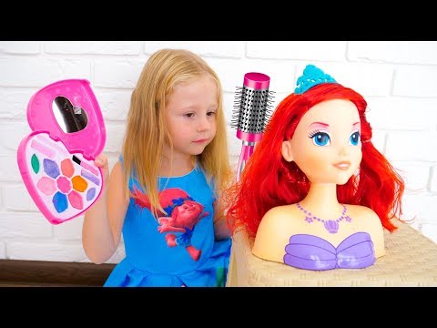 Nastya dresses up in the movie with papa Funny video for kids