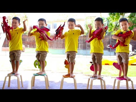 Five Little Boys Jumping on The Bed Nursery Rhyme Song