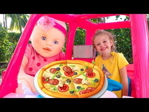 Nastya pretend play a restaurant