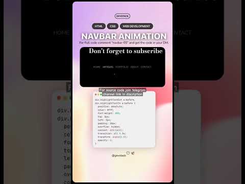 Nav Bar Animation #shortvideo #coding #htmlcss #shortsfeed #shorts #ytshorts #ytviral #webdesign