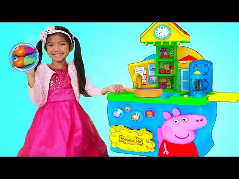 Emma Pretend Play with Peppa Pig Kitchen Cooking Toy Playset