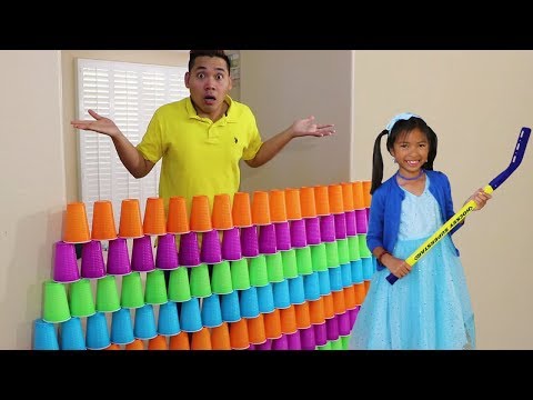 Wendy Pretend Play STACKING Game with Giant Cup Wall