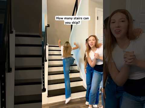 How many STAIRS can you SKIP?! 👀😱🤣 | Triple Charm #Shorts