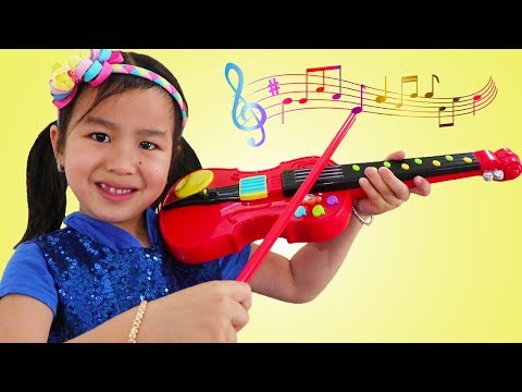 Jannie & Wendy Pretend Play with Violin Music Toy & Sings Children Songs for Kids