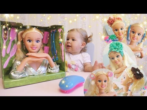 ✿ Делаем прически и макияж кукле, меряем украшения Hairstyle and makeup doll