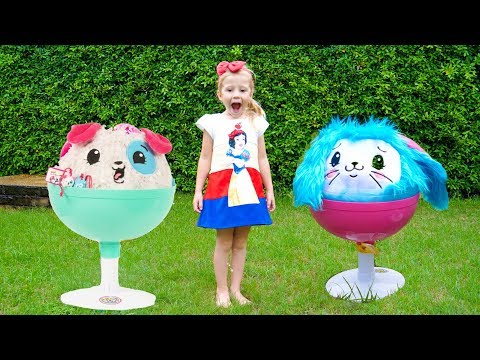 Funny toys pretend play at the playground for kids