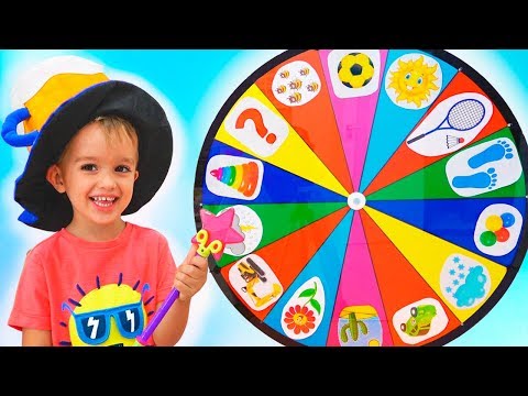 Funny kids play with Magic wheel