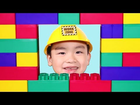 Lyndon Pretend Play as a Builder with Jumbo Blocks