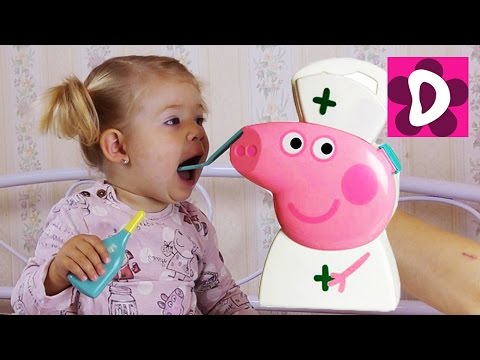 Играем Кейсом Доктора Пеппы Диана на Приеме у Врача Nurse Peppa Pig Medical Case