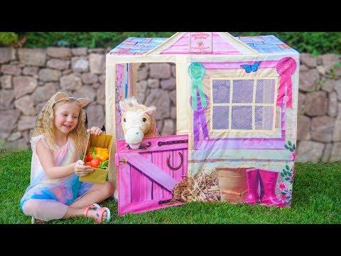 Nastya is building a playhouse for a magical horse