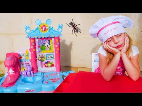 Nastya and papa pretend play Kitchen Restaurant Toy Cooking Food