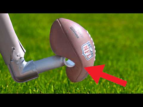 ⁣World's Longest Field Goal- Robot vs NFL Kicker