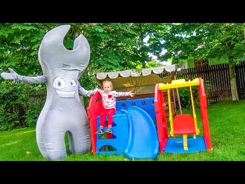 Pretend play with giant toys for kids