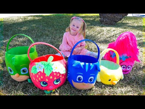 Surprises toys in the colored easter baskets