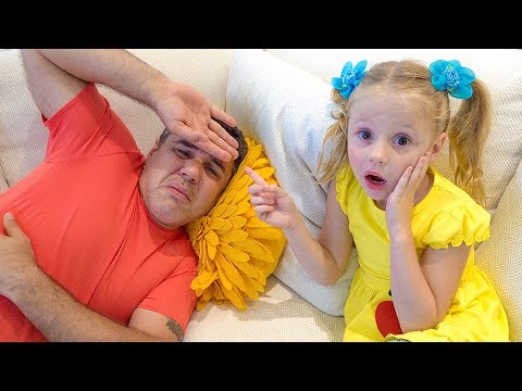 Daddy sick song - nursery rhyme for kids about Dad from Nastya