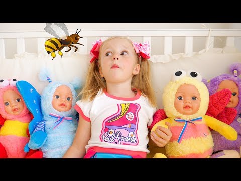 Nastya vs baby bees dolls Funny video for kids