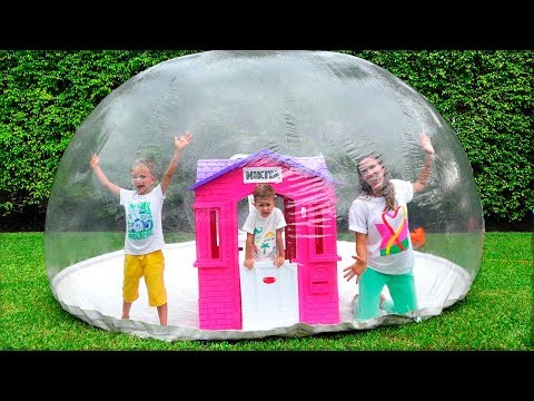 Vlad and Nikita build Inflatable Playhouse for children