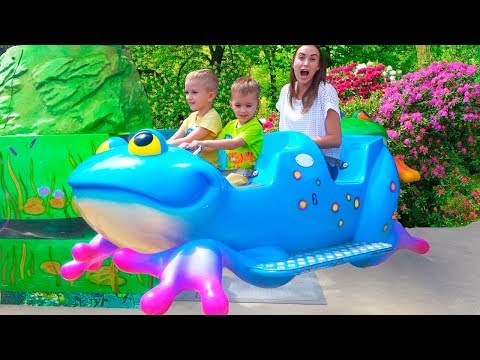 Outdoor Playgrounds for kids Amusement park playtime with Vlad Family