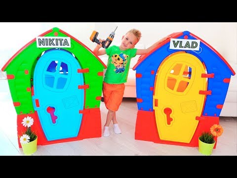 Nikita Play with Balls | Kids ride on toy cars and play with Mom