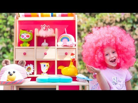 Nastya and papa pretend play with magic toy shop