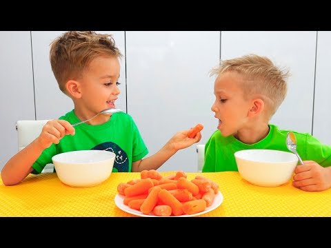 Yes Yes Vegetables Song with Vlad and Nikita