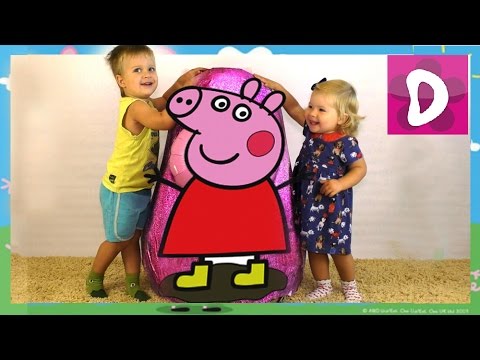 Открываем Большое Яйцо Сюрприз с игрушками Peppa Pig GIANT EGG SURPRISE Toys Unboxing