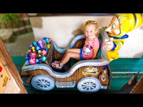 Nastya and papa - family fun at the amusement park