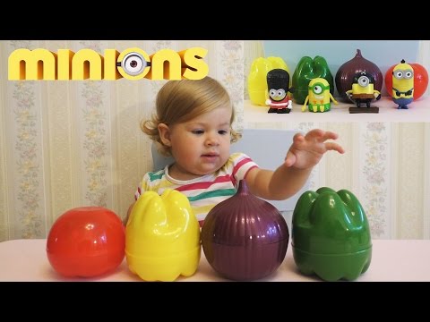 ⁣✿ Сюрприз в овощах Миньоны игрушки Хеппи Мил МакДональдс Minions toys Unboxing Surprise