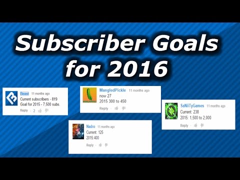 Subscriber Goals For 2016