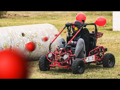 ⁣Go Kart Paintball Battle