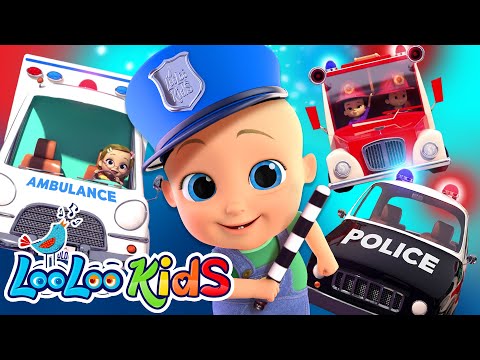 🚒The Rescue Vehicles Song for Kids (Official Video) Ambulance, Police Car, Fire Truck - LooLoo Kids