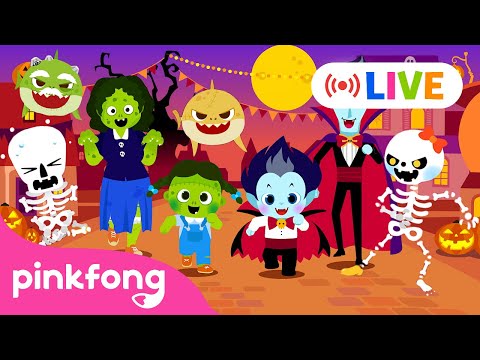 [🔴LIVE] 👻 BOO! 🎃 2024 Kids' Halloween Songs | Chumbala Cachumbala + More | Pinkfong Official