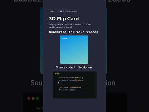 3D flip card 😨 #shortvideo #ytshorts #shortsfeed #ytviral #shorts #css3animation #htmlcss