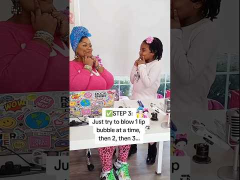 ADORABLE 5 y/o Girl LEARNS LIP BUBBLES w/Vocal Coach!!💖🎶